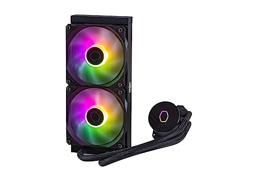 Cooler Master MasterLiquid 240L Core ARGB CPU Liquid Cooler - Dual Chamber Gen S Pump, Superior Radiator and 120 mm ARGB Fans, LGA 1700 and AM5 Brackets - Black