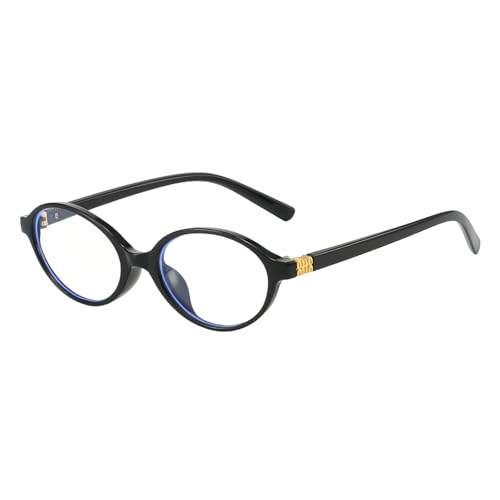Saituo Home Blaulichtfilter Brille Damen Vintage Oval Blaulichtbrille Damen Brille Ohne Stärke Damens Anti-Ermüdung Augenschutz für Handy Computer und TV (Schwarz)