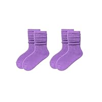 PLZSITDOWN 2 Pairs Kids Slouch Socks Girls Toddler Knee High Tube Long Boot Crew Slouch Socks