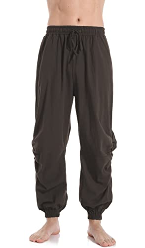 PACEIADTA Mens Casual Cotton Linen Pants Casual Elastic Waist Drawstring Yoga Jogger Pants2