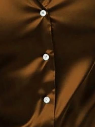 Image of BABIRUSA Men's Satin Full Long Sleeve with Solid Button Down Regular Fit Collared Neck and Standard Length Shirt (Satin-FS-$Parent)