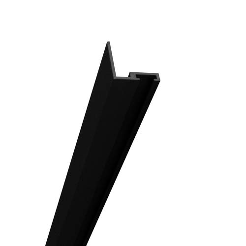 Homewell Cornière basse pour placard coulissant, rainure pour balai anti-poussière - Lg 1m (17mm x 17mm x 1000mm, Noir Mat) Cover