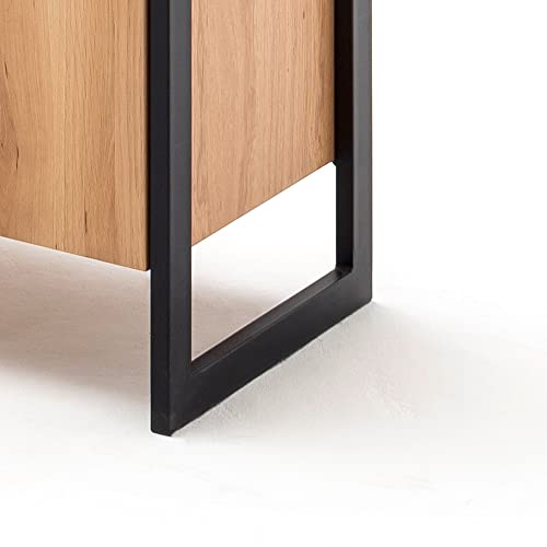 Lomadox Wohnwand Set mit Couchtisch in Eiche Bianco geölt, mit LED Beleuchtung – Bild 8