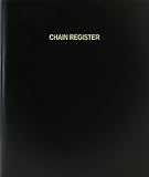 BookFactory Chain Register Log Book/Journal/Logbook - 120 Page, 8.5''x11'', Black Hardbound (XLog-120-7CS-A-L-Black(Chain Register Log Book))