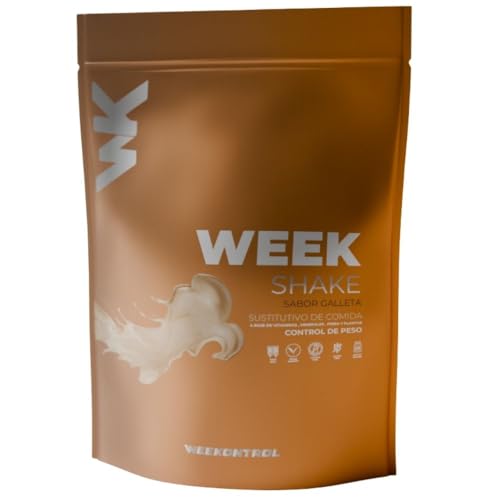 Weekontrol Batido Sustitutivo de Comida Week Shake con Alto Porcentaje de Proteína Vegetal para Perder o Mantener Peso. Batido Saciante en Variedad de Sabores (600gr (1 unidad), Galleta)