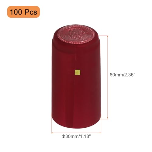 Cápsulas termorretráctiles de PVC rojo con diseño superior en forma de uva, 100 uds 3