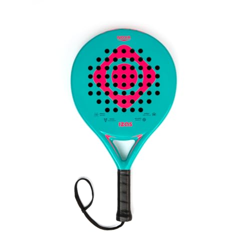 IZAS Nova Pala de Padel Ligera de Fibra de Carbono y Espuma EVA con Diseño Diamante. Pala 38mm Diseño Ergonómico para Máxima Potencia, Control y Absorción de Vibraciones. Raqueta Unisex 365g Ceramic