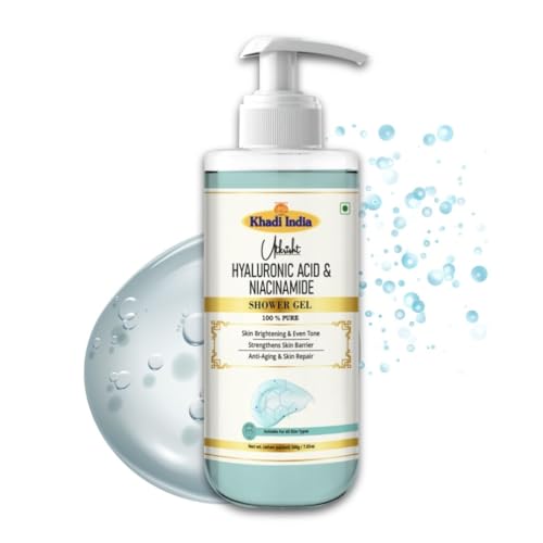 Image of Khadi Hyaluronic & Niacinamide Body Wash Gel 300 ml | Hydrating, Brightening & Anti Aging | For Excess Oil & Breakouts | Body Wash Shower Gel For Women & Men | All Skin Types