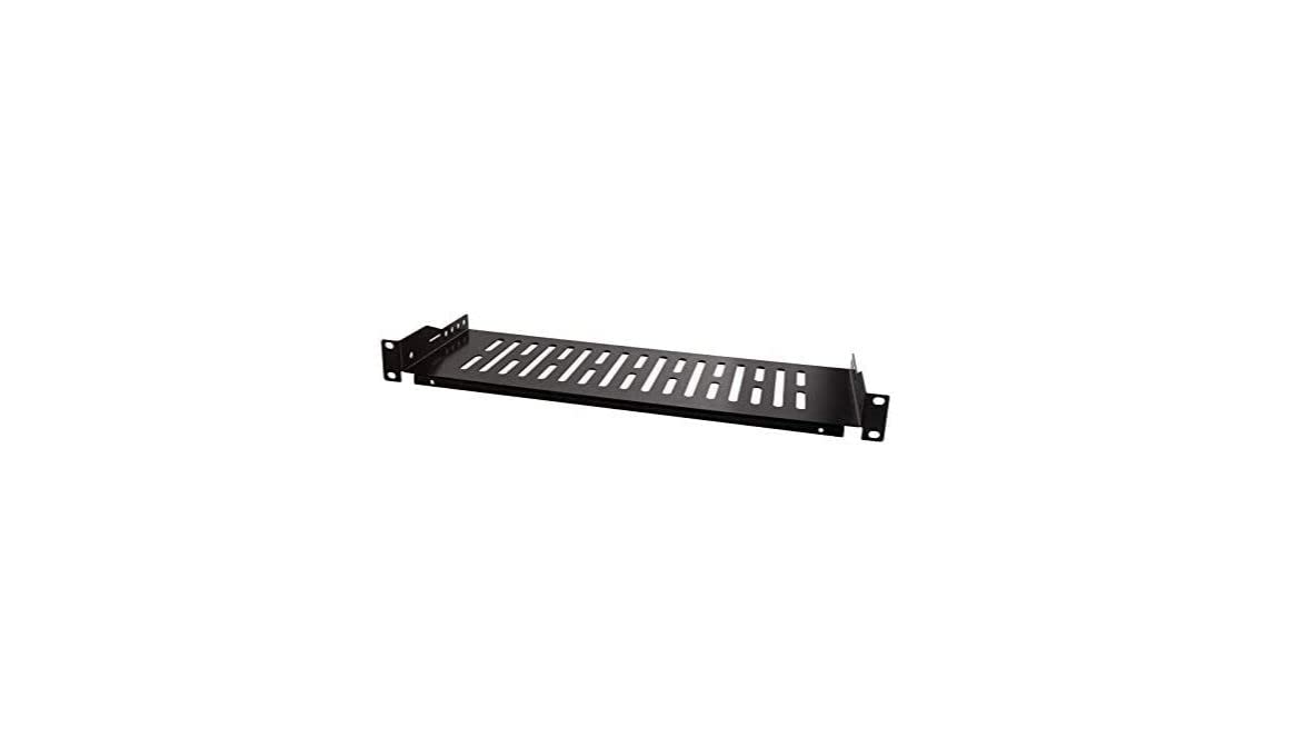 LogiLink SF1C25B - Scomparto scorrevole da 19" (1 U) per armadi server a pavimento con profondità di almeno 150 mm, capacità di carico max. 10 kg, nero