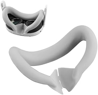 Baomaeyea VR Silicone Case for Meta Quest 3,VR Face silikonowa pokrywa kompatybilna z Meta Quest 3 VR Zestawem słuchawkowym Odporny na pot Lightproof Akcesoria VR Podkładki do twarzy(czarna)