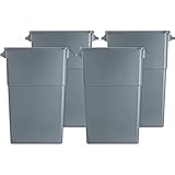 Genuine Joe 23-Gallon Slim Waste Container, 30' x 20' x 11', Gray, 4 Piece