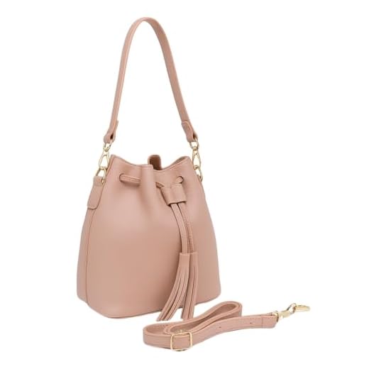 Bolsa Tote Feminina transversal em Couro Sintético com, Alça de Ombro Ajustável, Design Minimalista Willibags (NUDE)