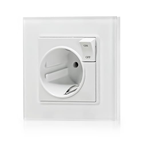 Presa con Interruttore, Meccanismo Presa con Interruttore Parete, Presa da Muro, Interruttore Universale con Supporto per Cucine Camere Uffici Corridoi