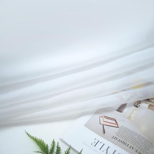 L.Z.E White and Grey Sheer Curtains 96 Inches Long 2 Panel Set,Voile Window Curtains for Living Room Bedroom with Tiebacks Grommet Top Curtain & Drapes (56" W x 96" L Gray) by L.Z.E - Image 7