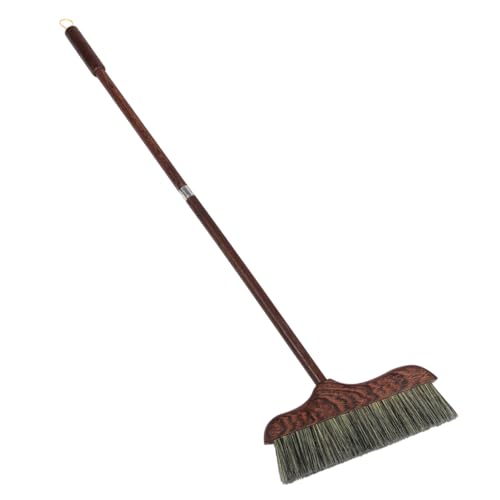 Ipetboom Heavy Duty Wooden Broom Long Handle Soft Bristles No Paint for Kitchen Bathroom 90x28cm