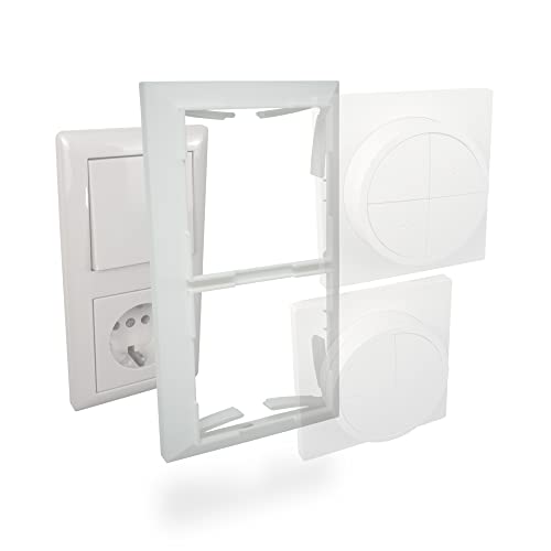 Cadelux Lichtschalter Abdeckung PHTD für Philips Hue Tap Dial Schalter (Rahmen 2-fach, Schneeweiß)