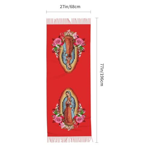 Virgin Mary Shawl Wrap for Women Virgen de Guadalupe Warm Blanket Scarf Gifts4