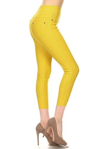 Image of Leggings Depot Women's Cotton Blend Stretch Pull-on Jeggings Casual Pants with Pockets (Available in Plus Size)