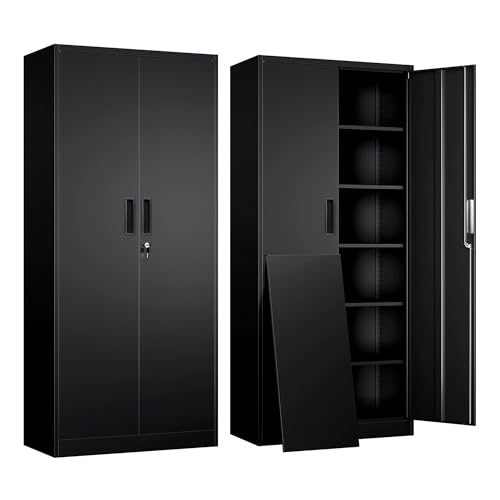 TaskStorz Storage Cabinet, 72 Inch Tall Metal Storage Cabinet with