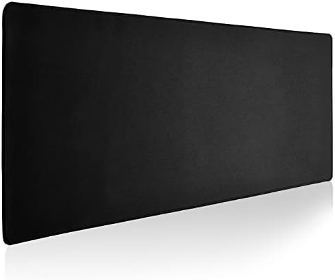 Reniteco Large Gaming Mouse Pad with Durable Stitched Edges，Non-Slip Rubber Base，Big Computer Keyboard Mouse Mat Desk Pad for Home Office Gaming Work, 31.5"x11.8"x0.12"in, Black