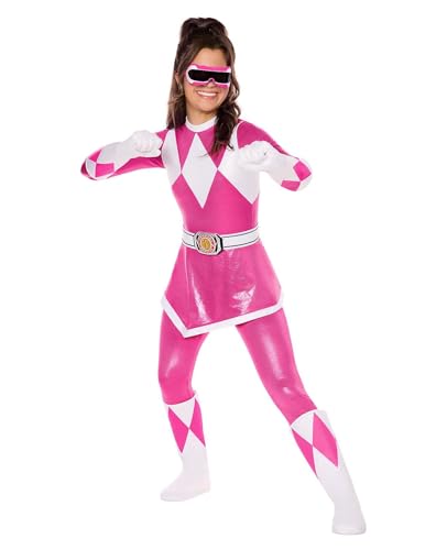 Spirit Halloween Power Rangers Kids Pink Ranger Jumpsuit Costume, Officially Licensed, Complete with Accessories, Girls, Size CHILD EXTRA LARGE Standard, Pink
