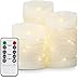Produktbild Led Kerzen, Flammenlose Kerzen Fernbedienung mit Timerfunktion, Größe 10 cm / 12,5 cm / 15 cm Hoch, 7,5 cm Durchmesser, Realistisch Flackernde Led-Flammen aus Echtwachs in Elfenbeinfarbe
