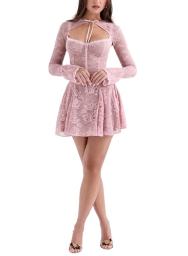 Sexy Corset Dress Lace Strap Dress Floral Dress Long Bell Sleeve Cover Up Skater Dresses Cocktail Dresses