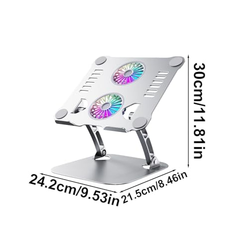 Base refrigeradora para portátil de metal con ventilador y soporte de altura regulable 2