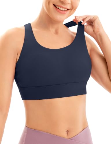 Image of Sports Bras for Women High Support Large Bust Strappy Workout Tanks Tops | High Impact, Soft Breathable Fabric, Removable Pads, Wireless Comfort, Hook & Eye Closure, Running, Gym, Yoga, Daily