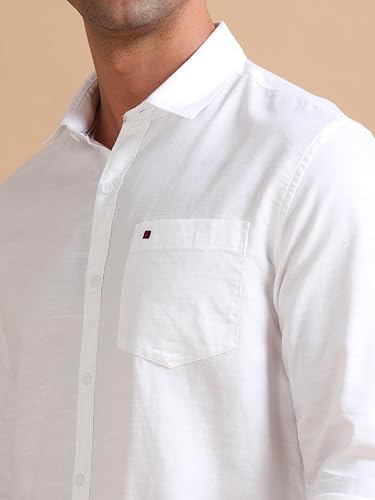 Image of COOL COLORS Men's Solid Slim Fit Casual Shirt | Breathable Soft Fabric | Spread Collar | Stylish Modern Comfort | Office, Party, Weekend Essential