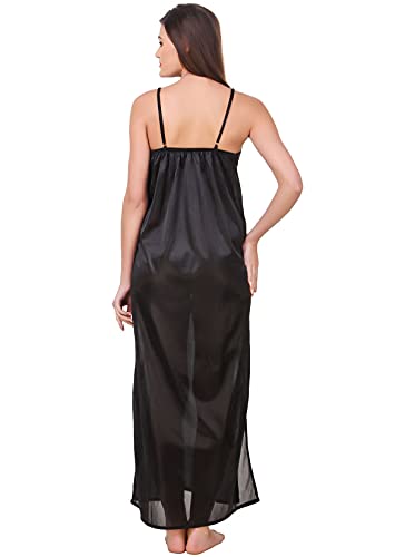 Image of Fasense Women's Satin Maxi Casual Nightgown