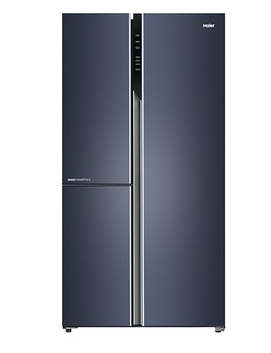 Image of Haier 598 L, 3 Star, 83% Convertible Fridge Space, Expert Inverter, Frost Free, Side by Side Refrigerator, (HRT-683GK-1, Graphite Black)