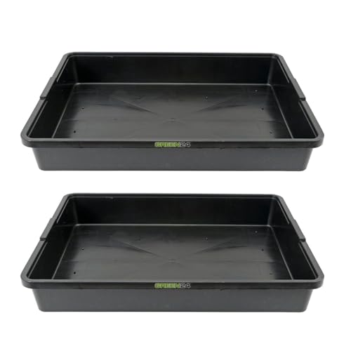 GREEN24 2 Stück Multipack Profi Gewächshaus-Wanne XL565 wasserdicht für Pflanzen Gewächshäuser und Garten 56 5 x 41 5 x 8 5 cm schwarz für Innen und Außen (2 Stück)