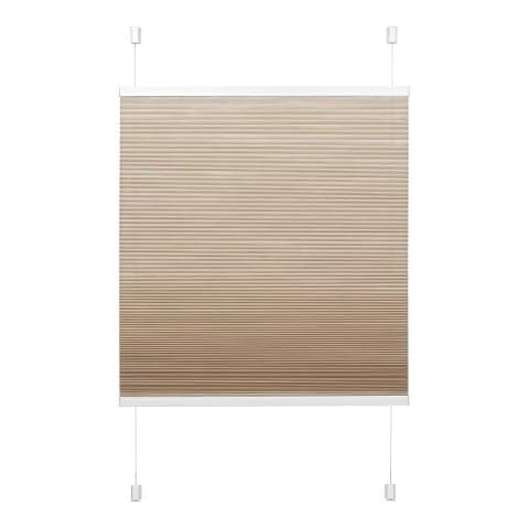 GARDINIA EASYFIX Wabenplissee zum Klemmen mit zwei Bedienschienen, Blickdichtes Faltrollo, Energiesparend, Montage-Teile inklusive, Beige, 100 x 130 cm (BxH) Cover