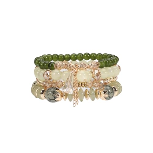 Image of ROYAL NEEDS Fashionable Beaded Multilayer Bracelets for girls and women's. Multicolor flexible crystal Bohemian Stackable Bracelets for women's