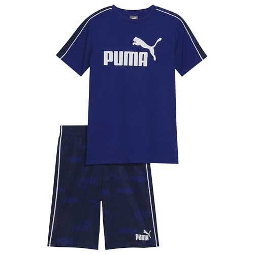 Image of PUMA Kids Graphic T-Shirt & Fleece Short Set (Toddler)