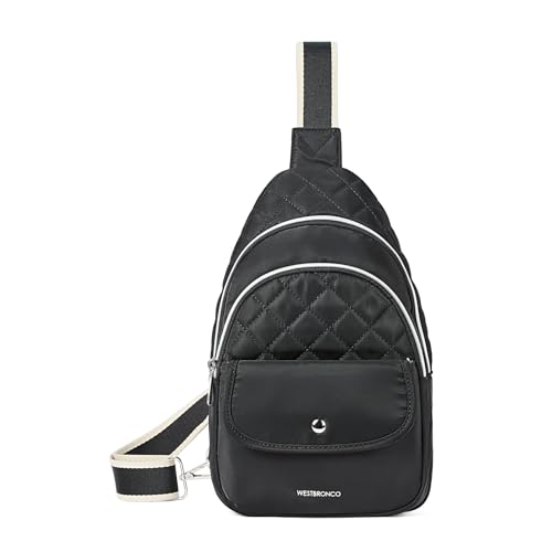 WESTBRONCO Crossbody Bags for Women Quilted Sling Daypacks Nylon Lightweight Large
