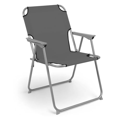 Spetebo Piccolo Campingstuhl - grau - klassischer Gartenstuhl zum...
