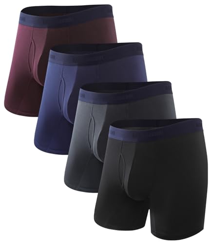 Image of BAMBOO COOL Men's Ultra Breathable Underwear,No Riding Up Boxer Briefs with ComfortFlexible Waistband,Multipack