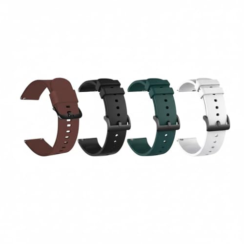 LORENZ Silicone Watch Strap Combo for Men & Women | Soft Flexible Replacement Bands with Quick Release Pins | Compatible with All 22mm Watches/Smartwatches (Black::Brown::Green::White) Deal