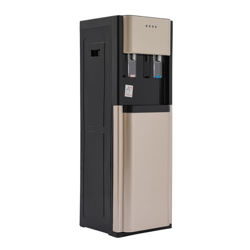 BAIODNB Bottom Loading Water Cooler Dispenser, 620W Hot Cold Water Dispenser for 5 Gallon Bottle, Water Dispenser with Heating and Cooling Functions (Gold)