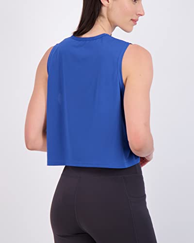Real Essentials 5 Pack: Women's Dry Fit Crop Summer Tank Top - Gym Yoga Workout Sports Tee (Available in Plus Size)4