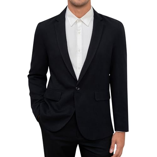 TURETRENDY Men's Casual Blazer Sport Coat Slim Fit One Button Suit Lightweight Sport Jacket