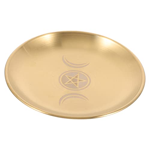 Cabilock Portacandele in Ottone Resistente Al Calore, Piatto Portacandele Da Tavolo Per Cerimonie, Candelieri Incantesimi Per Decorazioni e Feste Religiose