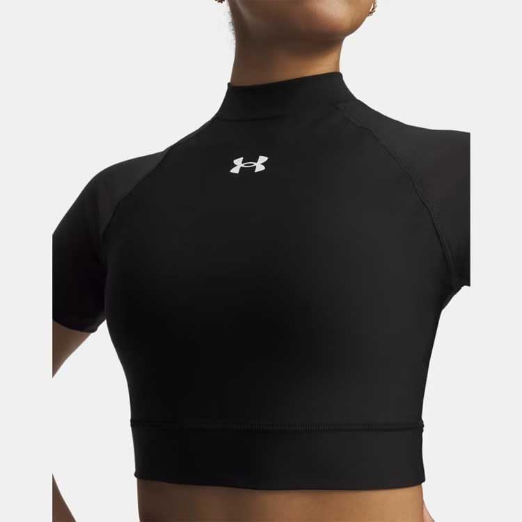 Under Armour HeatGear Crop Mock Short Sleeve T-Shirt XS