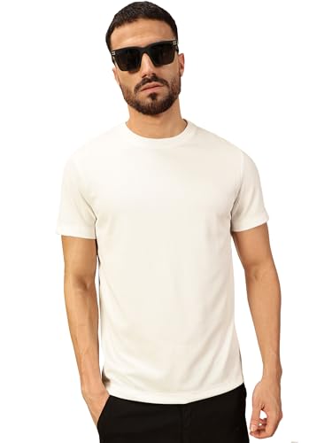 Image of Thomas Scott Men's | Solid | Half Sleeve | Slim Fit | Poly Blend | Crew Collar | Casual Tshirt