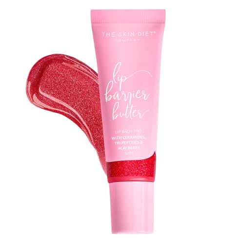 Image of Tinted Lip Balm - Cherry Frost | 10ml | Hydrating & Plumping Balm for Pigmented Lips | With Tripeptides, Ceramides, Shea Butter & Cupuacu | Deep Repair & Barrier Care