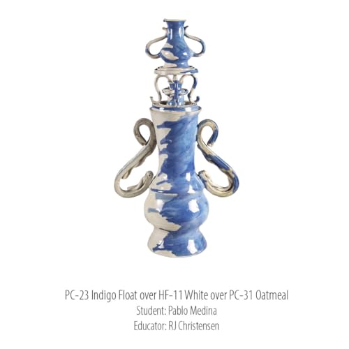 Image of Amaco Potters Choice Hi Fire (Cone5-6) Glaze - Pint # PC-23 -Indigo Float