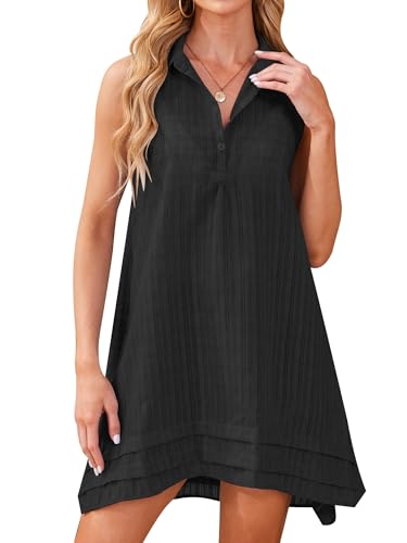 Breezy Lane Women's Beach Cover Up Sleeveless Shirt Dress Swimsuit Coverup Beachwear Bathing Suit Vacation Outfit4