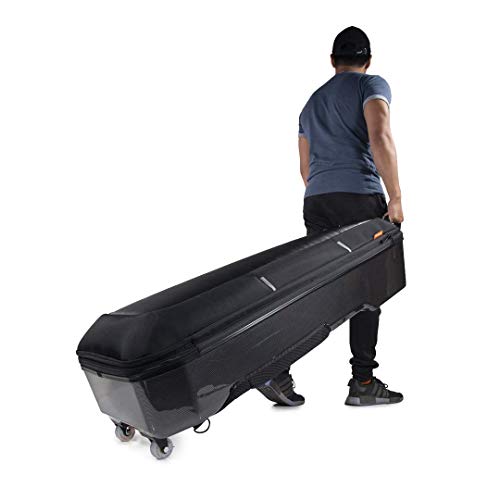 Image of Gruv Gear Bass Guitar Case Hard, Patented Bass Guitar Gig Bag with Adjustable Backpack Straps, Easy Rolling Wheels, Travel Approved, Multiple Pockets for Guitar Accessories, Holds 2 Instrument